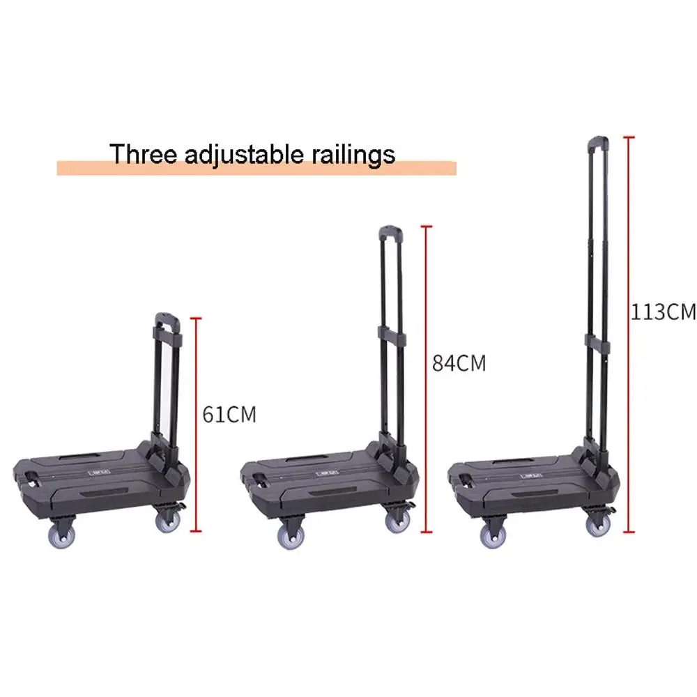 Multifunctional Retractable Folding Trolley Mute Portable Shopping Garden with House Handcart Rod Pull Cart Home