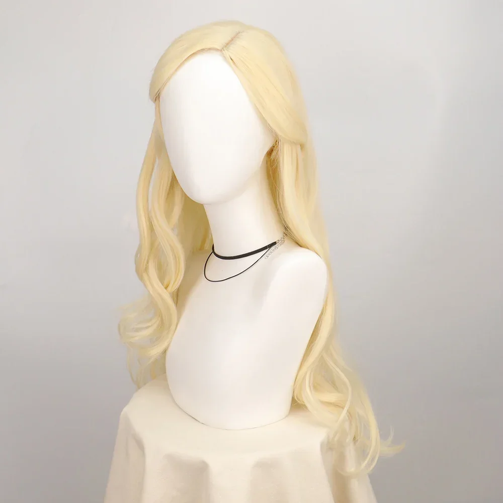 Glinda Cosplay perruque pour femmes filles méchante longue ondulée Blonde résistant à la chaleur cheveux synthétiques Blonde perruques Cos Glinda fête Halloween