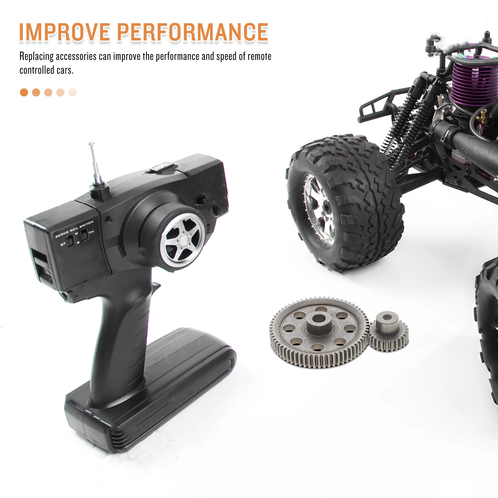 

1Set 26T 64T Rc Main Gear Steel for 1:10 Scale Remote Control Car Replacement High Performance Power