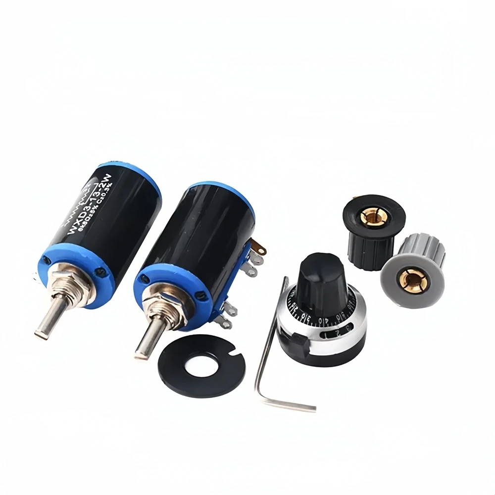 2PCS WXD3-13-2W Wirewound Potentiometer 100R 200 220 470 1K 2.2k 3.3 4.7K 5.6 6.8 10K 22 33 47 100K Ω Ohm 10 Turn Precision Dial