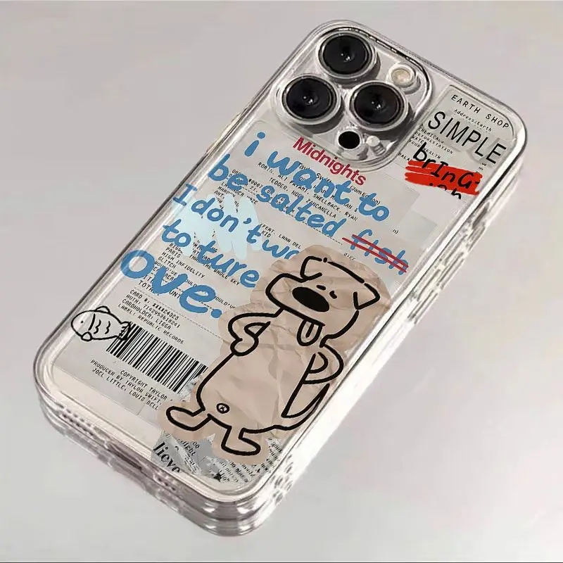 ورقة كشط القطط والكلاب نمط جراب هاتف آيفون 17 16 15 14 13 12 11 برو ماكس XR XS ماكس MINI INS غطاء شفاف