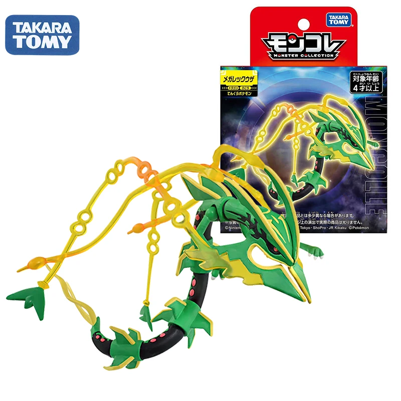 TAKARA TOMY Pokemon Rayquaza Model Anime Peripheral Cartoon Toys Children's Birthday Gift Collection Ornaments Trendy Figures