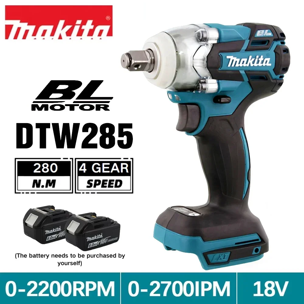 

Makita DTW285 Brushless Electric Wrench Wrench Cordless 320N.M Impact Tool Power Tools Rechargeable For Makita 18V Battery