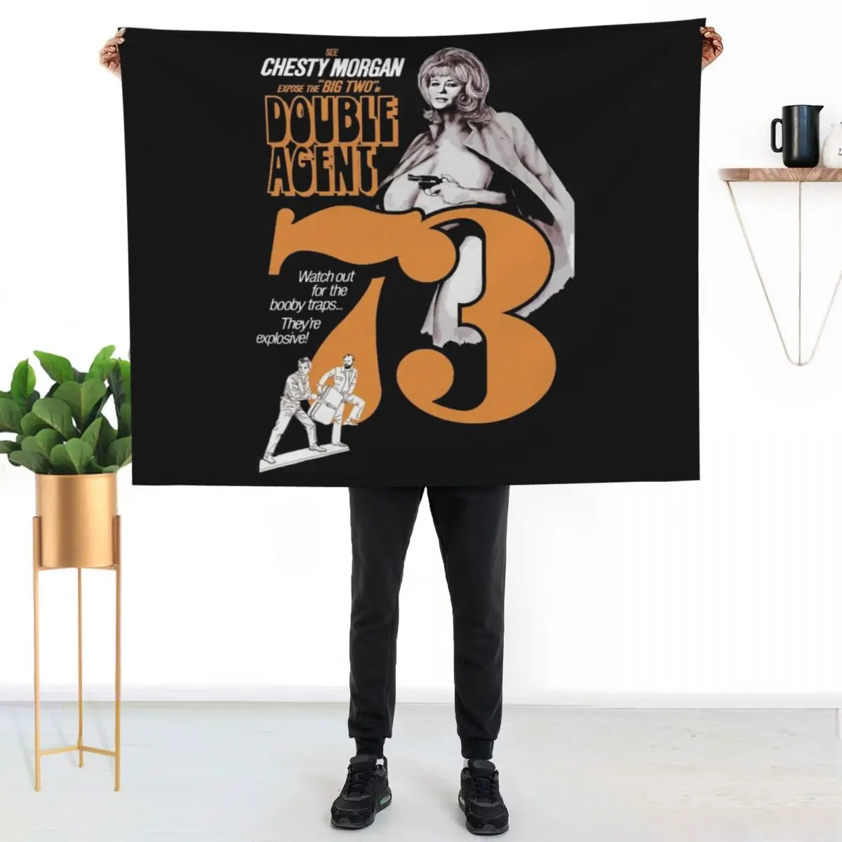 Chesty Morgan Double Agent Throw Blanket couch cozy soft plush fuzzy picnic outdoor blanket