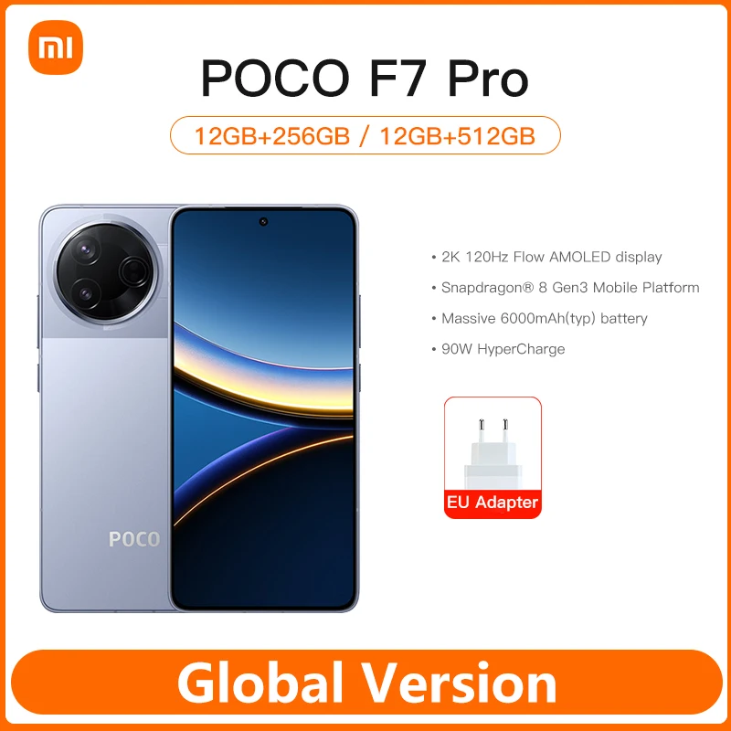 Global Version POCO F7 Pro 5G Mobile Phone 6000mAh NFC 256GB 512GB ...