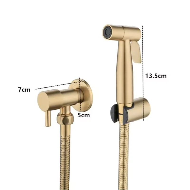 Bathroom Brushed Gold Bidet Sprayer for Toilet Handheld Sprayer Kit Hand Held Bidet Diaper Sprayer Set Torneira De Banheiro