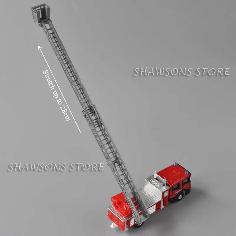 Joy City 1:72 Scale Diecast Vehicle Model Toy Scania Fire Fighting Truntable Ladder Truck Miniature Replica