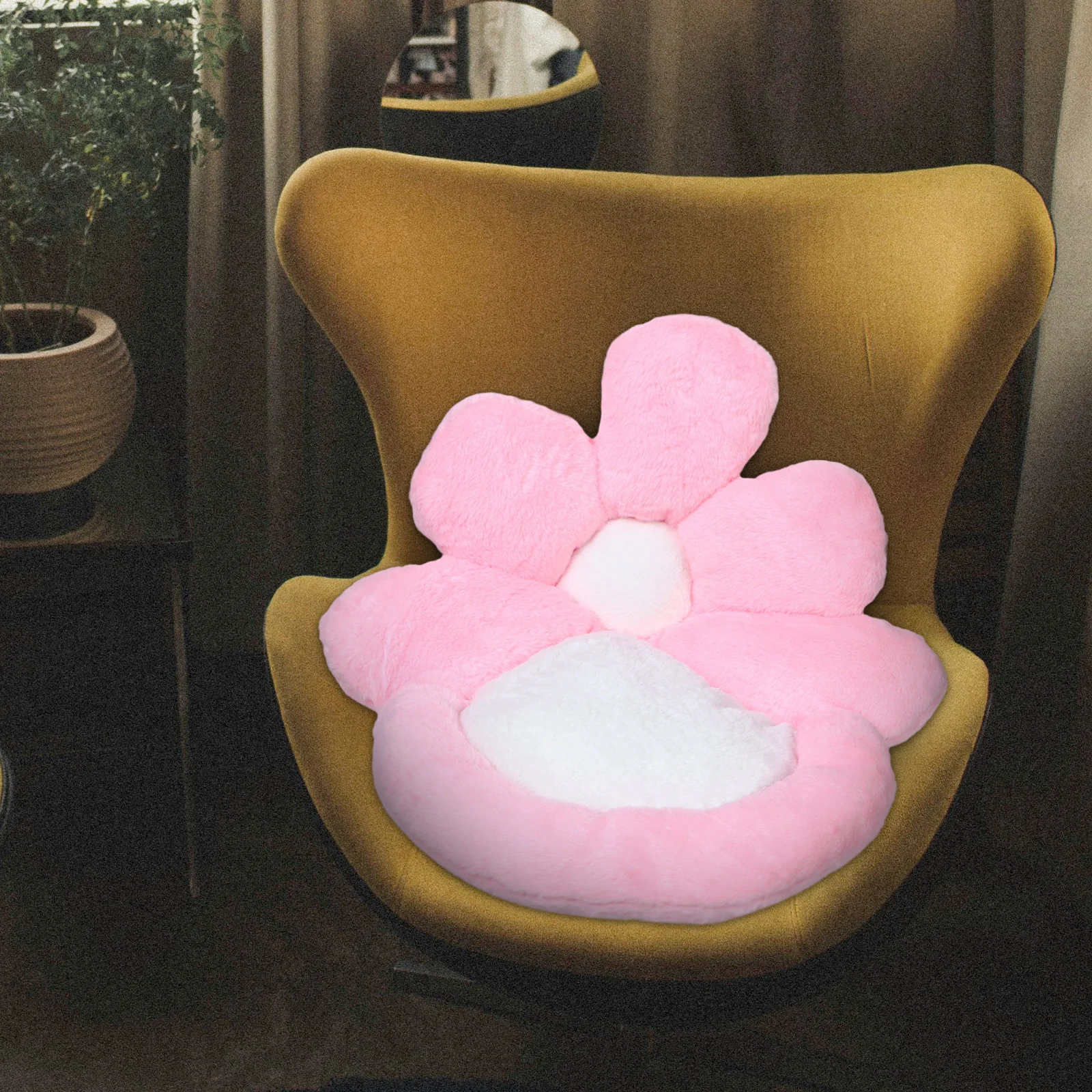 

Flower Shaped Non-Slip Seat Cushion Office Chair Back Support Cushion Removable Washable Cover for Dining Kitchen Desk Chair