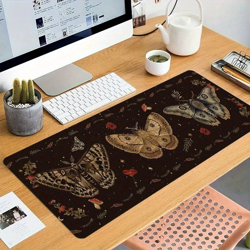 

Коврик для мыши Moth Floral XXL, 1 шт., с нескользящей резиновой основой, для игрового компьютера и офиса
