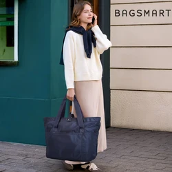 BAGSMART Eco-Friendly Large Tote Bag Women Foldable Waterproof Reusable Shoulder Bag for Work Travel Shopping Gym Commuter