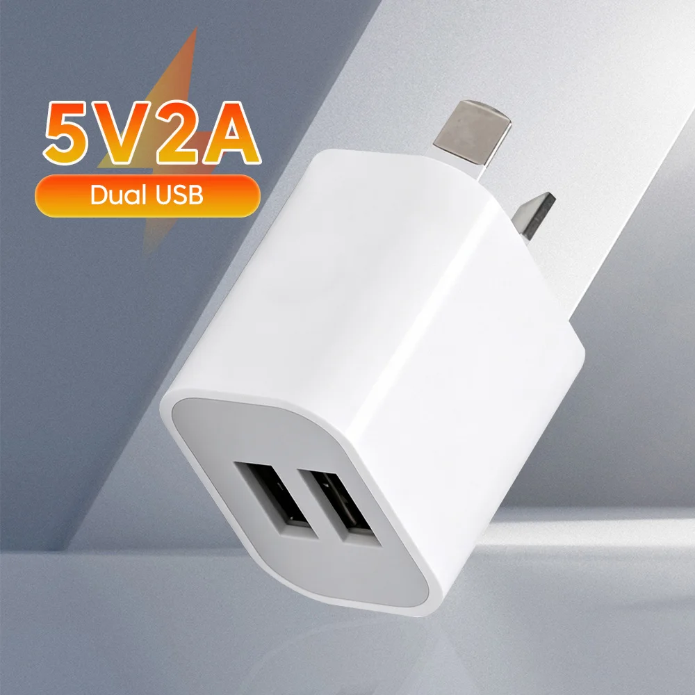 5V 2A USB Charger 2 Ports Chargers Cell Phone AU Plug AC DC 5V Power Adapter Wall Charging Accessories for Iphone Samsung Xiaomi