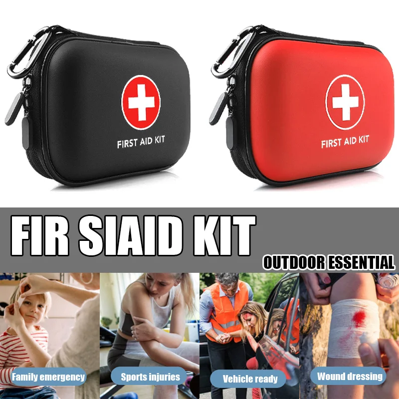 

Компактная аптечка в жестком футляре с карабином, 2 шт. – портативная медицинская сумка для экстренных случаев для использования на улице, в путешествиях и дома, инструменты для активного отдыха