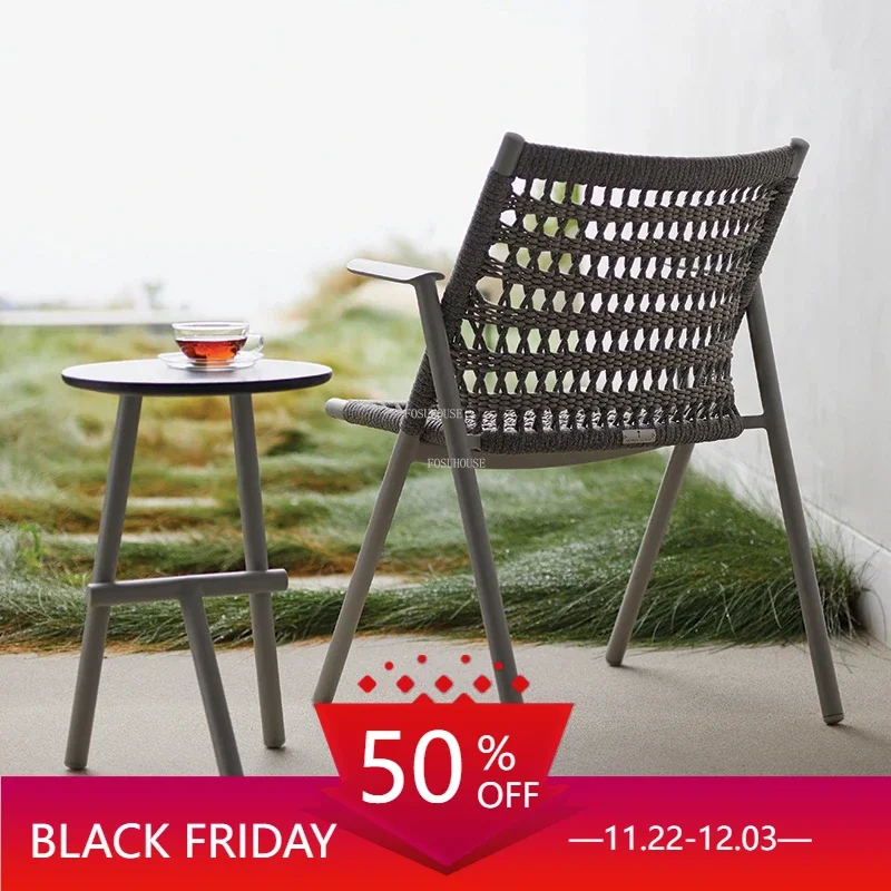 

Nordic Rattan Outdoor Chairs Modern Balcony Leisure Beach Chairs Camping Chairs Simple Home Backrest Armchair Outdoor Furniture