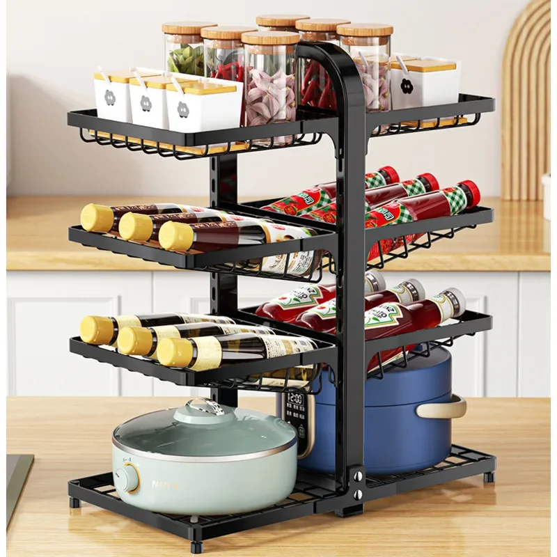 Multifunctional Lid Holder Multi-layer Kitchen Organizer Stable Load-bearing Storage Baskets Highly Regulated Shelf for Spices