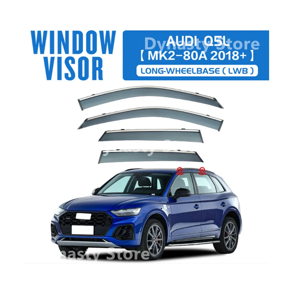 Car Window Visor Waterproof Protect Sunny Rainy Shelter Auto External Accessory For Audi Q5 2008-2022