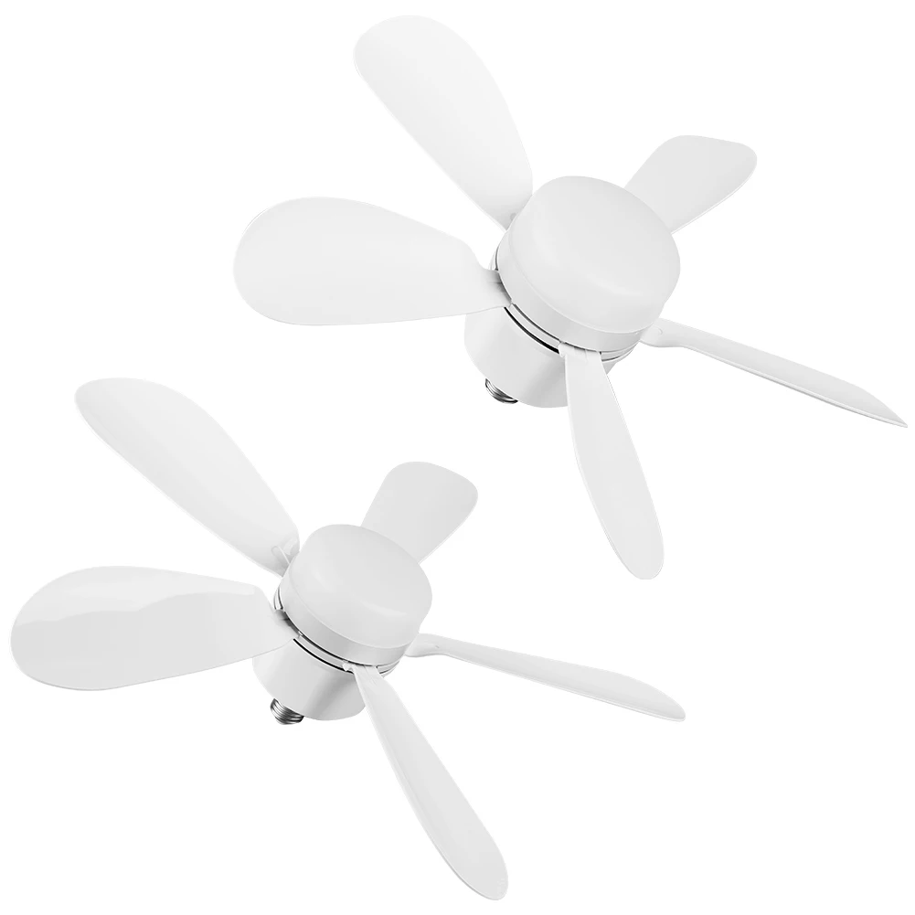 Silent Ceiling Fan with LED Light Warm Light Electric Cordless Fan Detachable Five Leaf Fan for Dining Room Bedroom Living Room