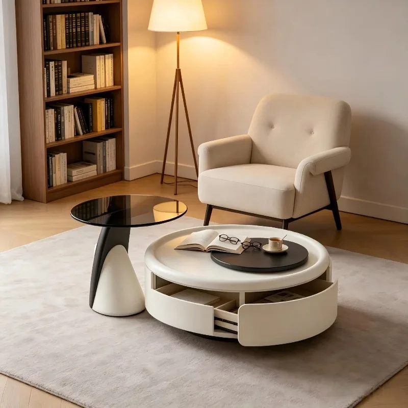 Coffee table and side table sets and rotating trays Eco-friendly and durable living room furniture