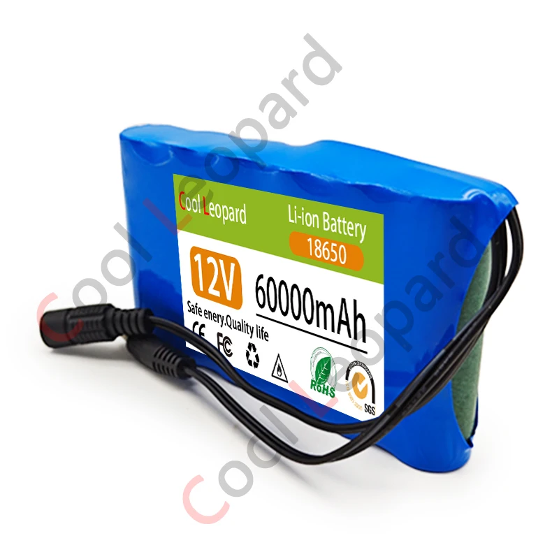 New 3S2P 12V 120000mAh Portable Super Rechargeable Lithium Ion Battery Pack Capacity DC CCTV Cam Monitor +12.6v Charger