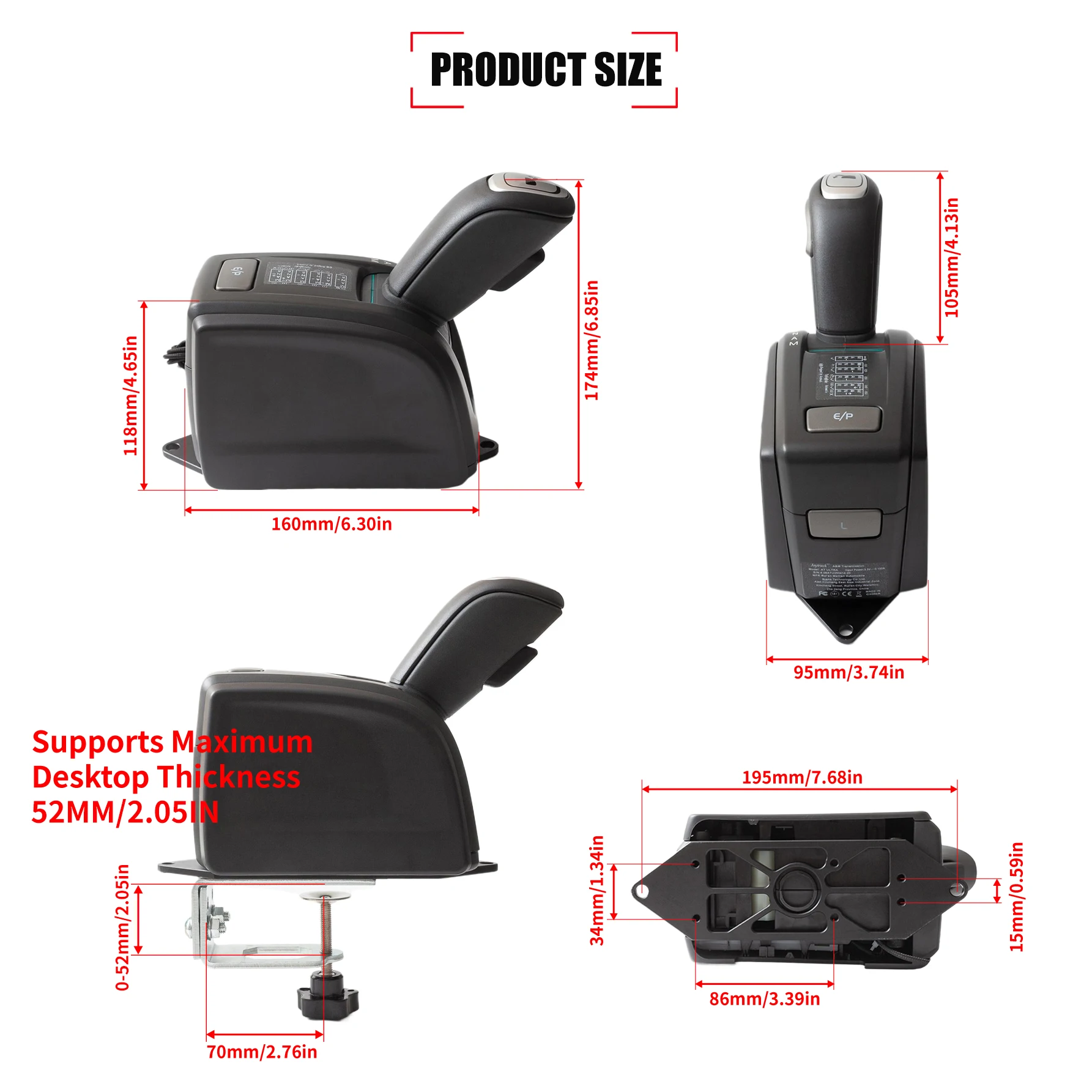 Mulcort USB Truck Simulator Shifter, Gear Shifter, Replacement for Logitech G29 G27 G25 G920, Gear Shifter for ATS & ETS2 Games AI PC
