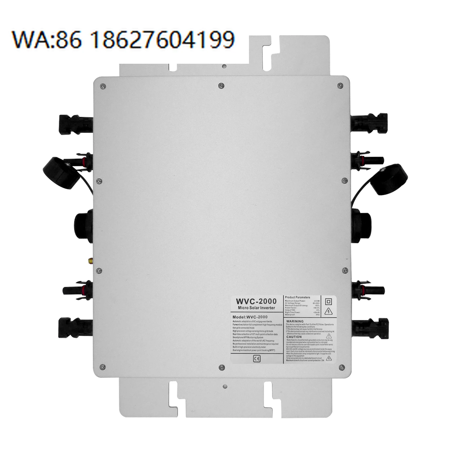 2000W IP65 Waterproof Grid Tie Micro Inverter 22-60V DC Input WiFi APP Remote Monitoring  PV Equipment