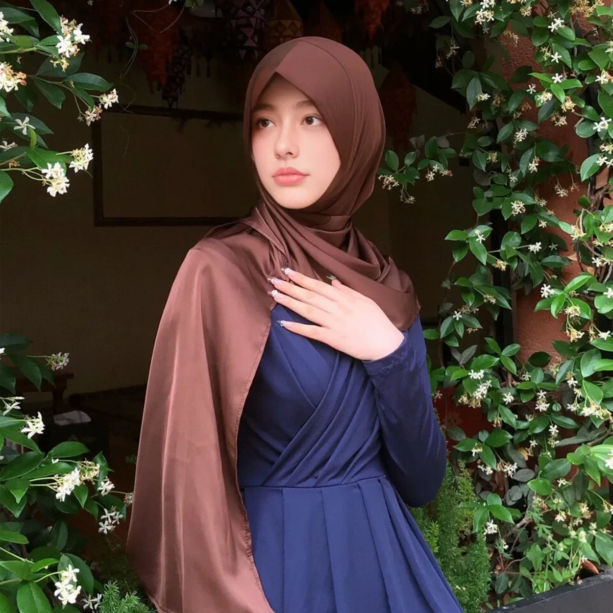 عالية الجودة وشاح من الساتان النساء المسلمات الحجاب الحجاب والأوشحة شال التفاف عمامة الإسلام سرق عصابات Bufanda Foulard 120*60 سنتيمتر #3