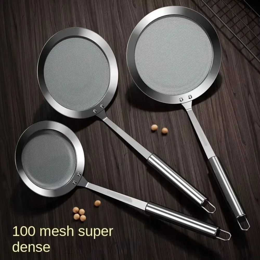 304 Stainless Steel Fine Mesh Filter Handheld Multi-Function Strainer Sieve 100 Mesh Super Dense Skimmer Spoon