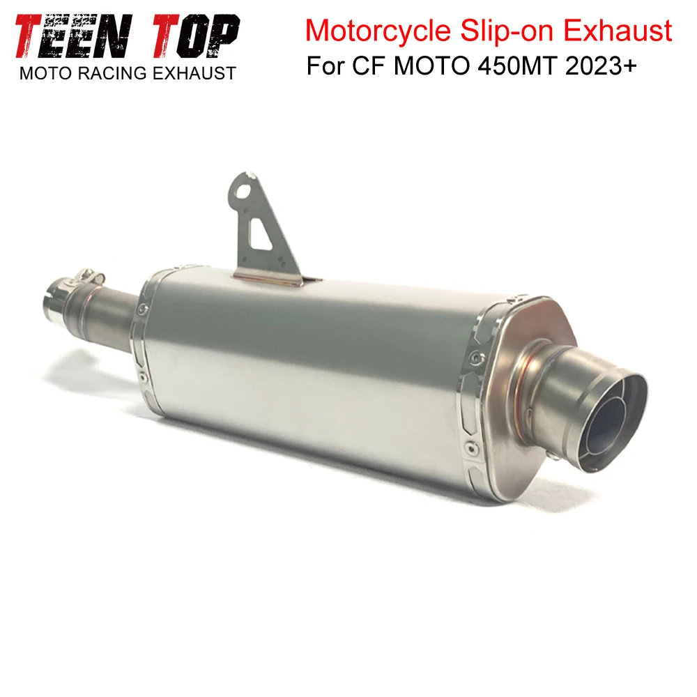 ل CF MOTO 450MT الانزلاق على العادم الفولاذ المقاوم للصدأ دراجة نارية الأوسط وصلة الأنابيب العادم الخمار 450MT 2023 + ربط أنبوب