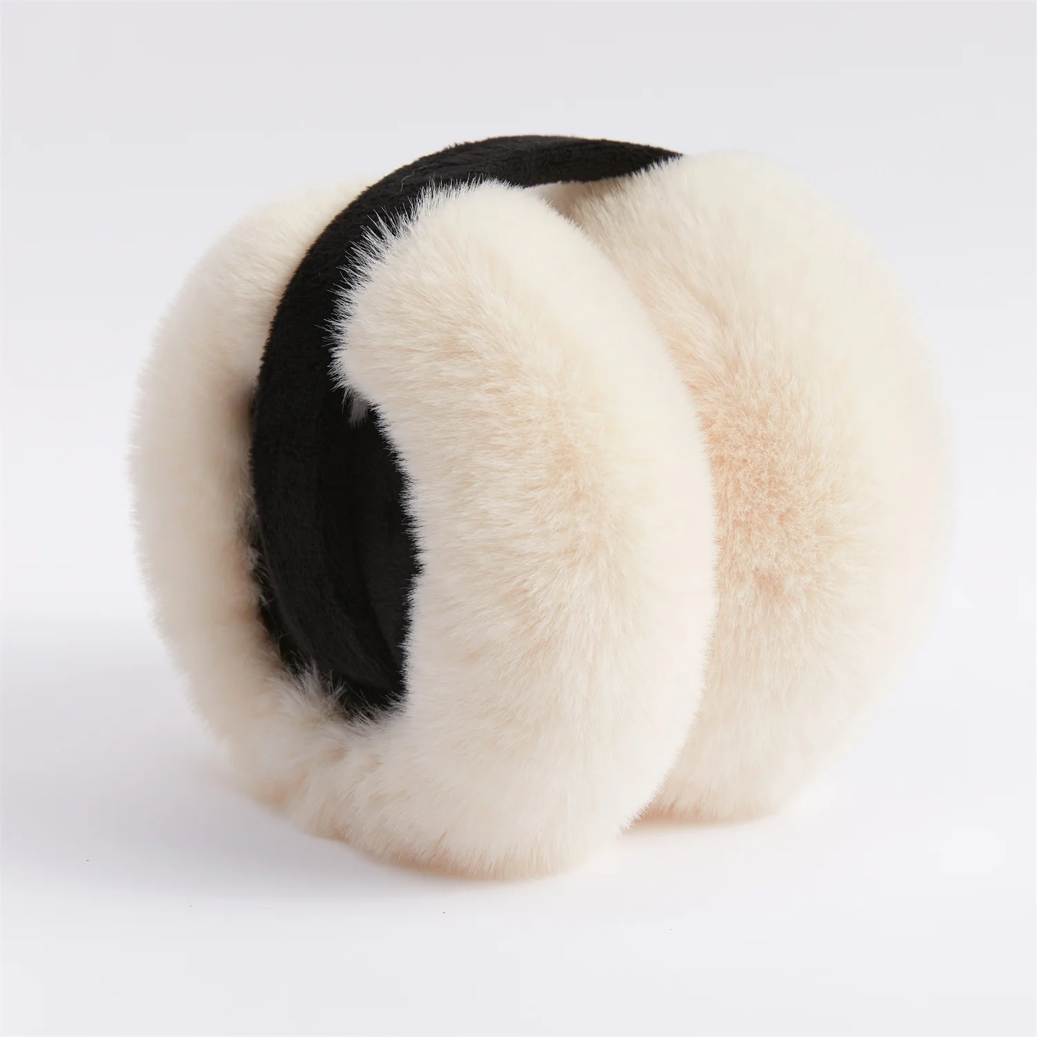 Anjj Innovative Contrast Color Earmuffs 2024 Fashion New Design Black and White Contrast Color Trendy Plush Ear Warm Ear Muffs