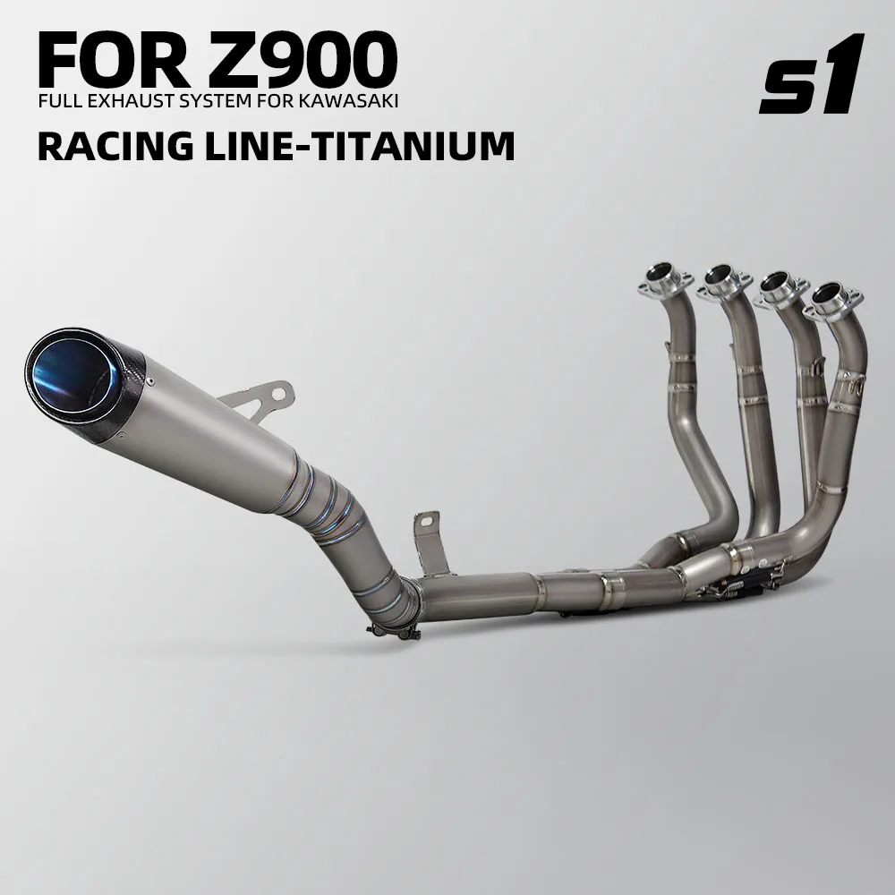 

For Kawasaki Z900 2017-2025 Motorcycle Exhaust Full Titanium System Modify Manifold Project S1 Slip on Line Muffler Escape Kit