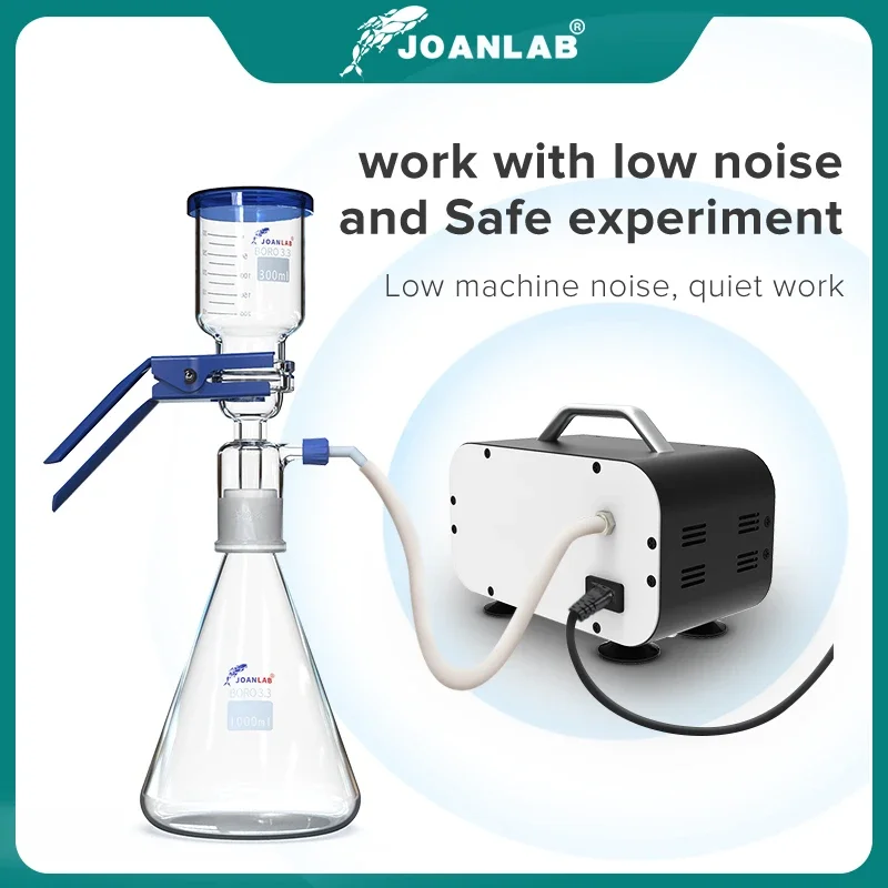 JOANLAB 1000ml Vacuum Filtration Apparatus+Oil-free Diaphragm Vacuum Pressure Pump LAB Solvent Filtration Apparatus