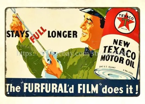 Texaco motor oil The Furfural'd Film Does It metal tin sign room decor ideas