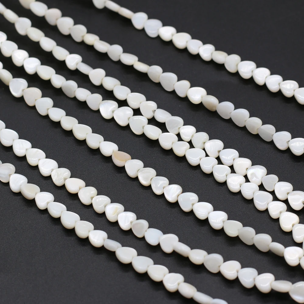 

Natural Freshwater White Shell Beaded Heart Shape Loose Spacer Beads Jewelry Making DIY Necklaces Earrings Accessories Gifts