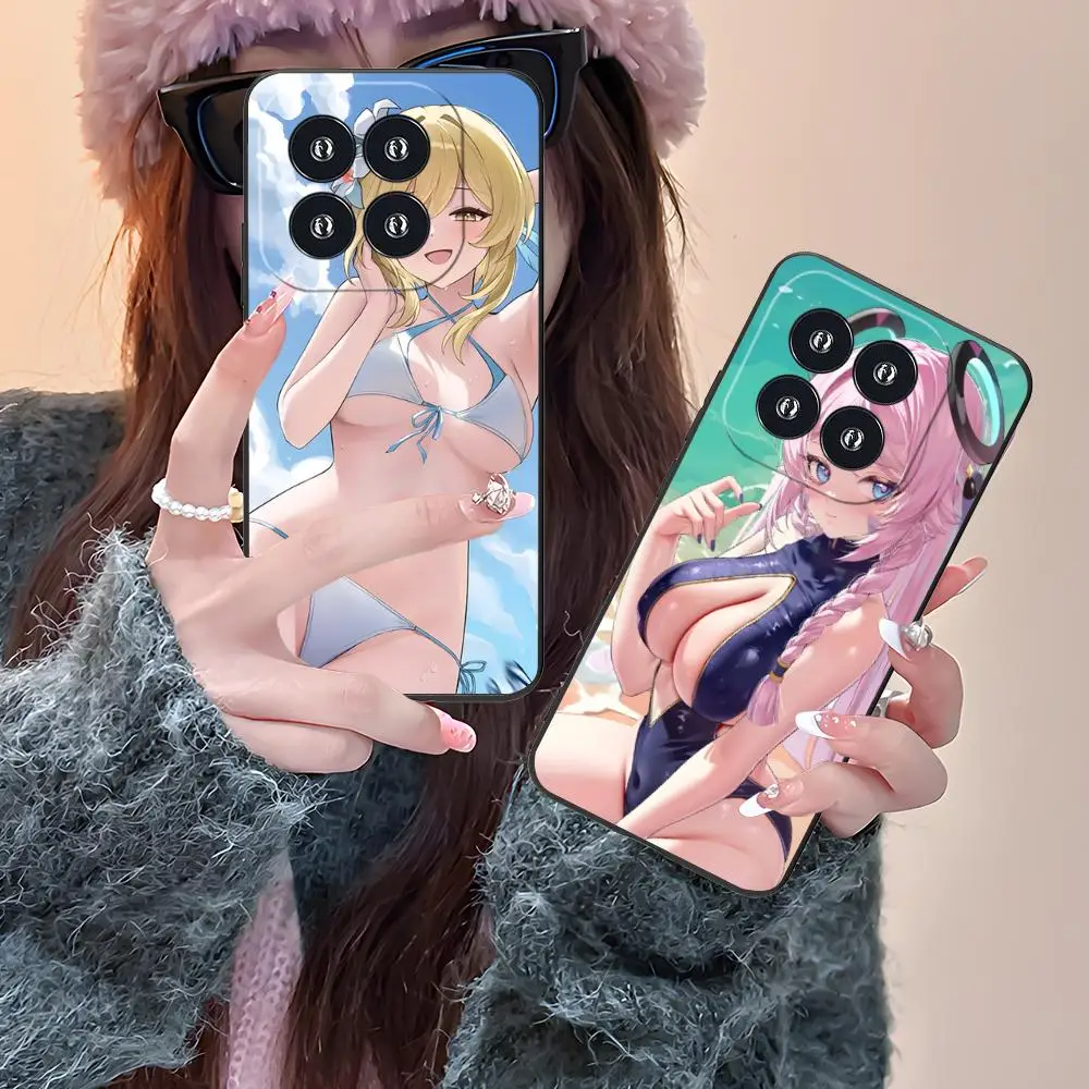 جراب هاتف محمول Genshin Impact Ecchi لهاتف Xiaomi 15 14 13 12 Mi 11 T Ultra Lite Pro S X 5G طباعة ملونة واقية جميلة