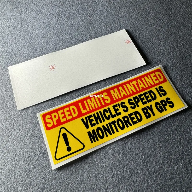 Warning Sticker Yellow Speed Limited Maintained Monitored by GPS Car Stying Decal Tape for Auto Motor Window Appliques