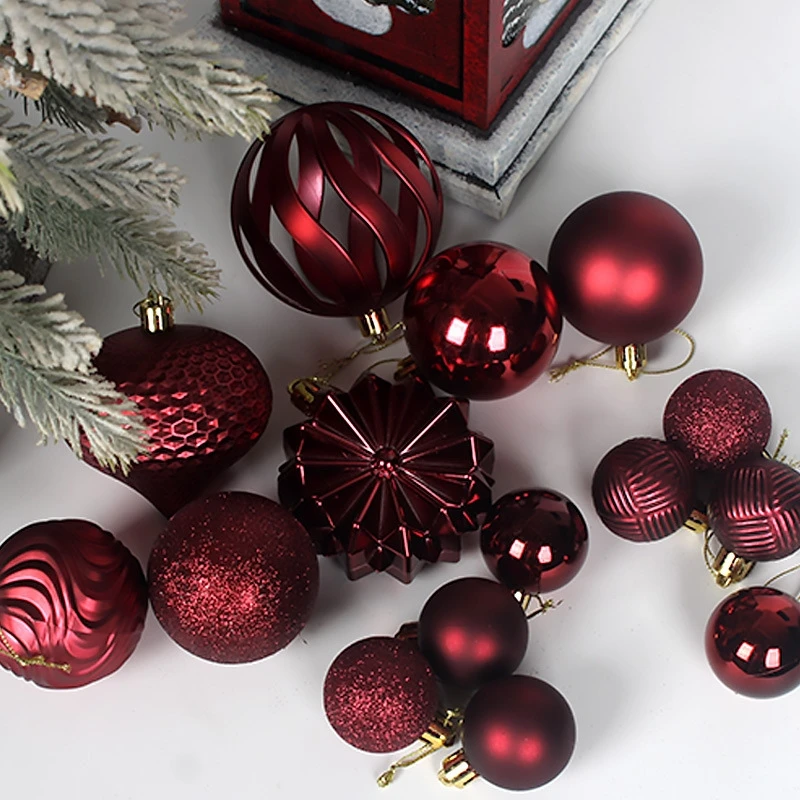 Pendant Tree Party Decorations 48 PCS Christmas Baubles Box Set Hand-Painted Colorful Ornaments Holiday Gift Hanging Balls New