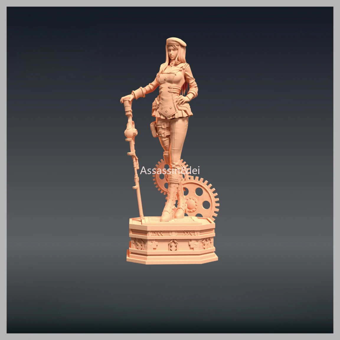 LOL Game animation peripheral figure the Sheriff of Piltover Caitlyn Kiramman 3D resin printing model unpainted white mold 1/12