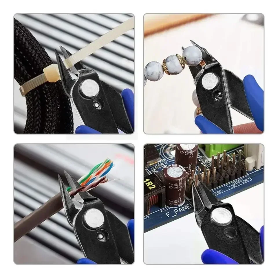 PLATO 170 Tagliafili Pinza diagonale elettronica fai-da-te Tronchesi per cavi a taglio laterale Pinza rossa blu Mini cesoie a mano Pinza a filo