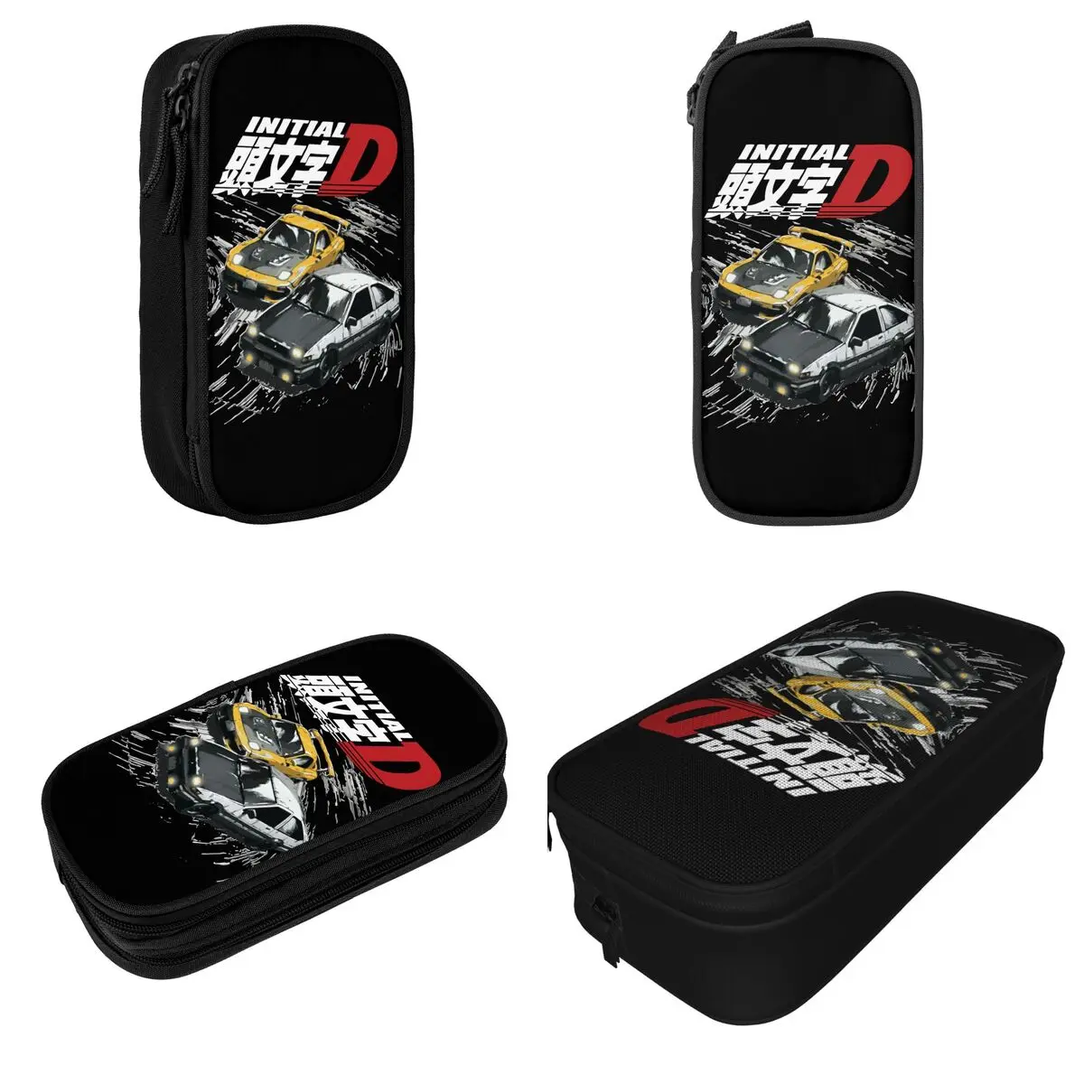 Initial D Mountain Drift Racing Pencil Case Anime Pencil Pouch Pen Box for Student Large Storage Bag Office Gift Stationery