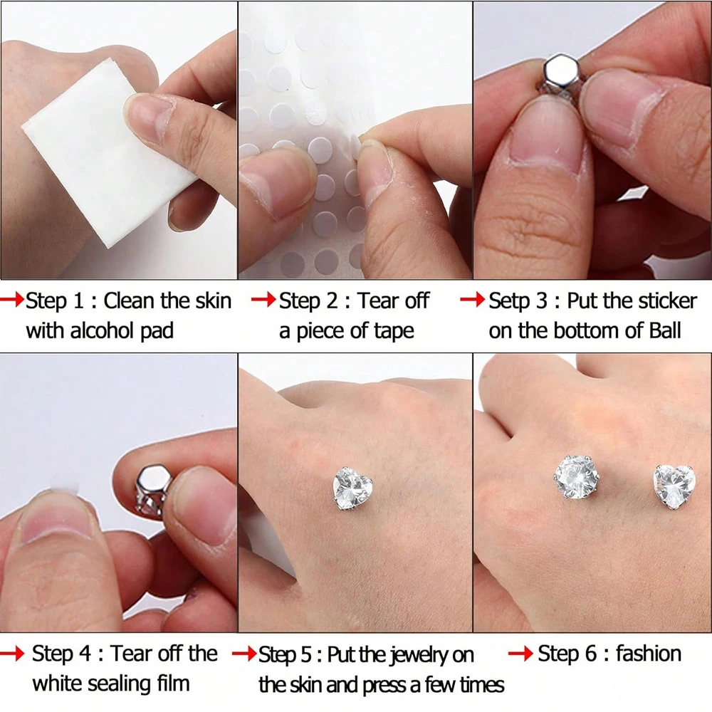30-35 Stück/Set Fake-Bauchnabelringe, Bauchnabelringe mit Zirkonia, nicht-piercing Schmuck für Lippen/Nase/Augenbrauen – Detail 1