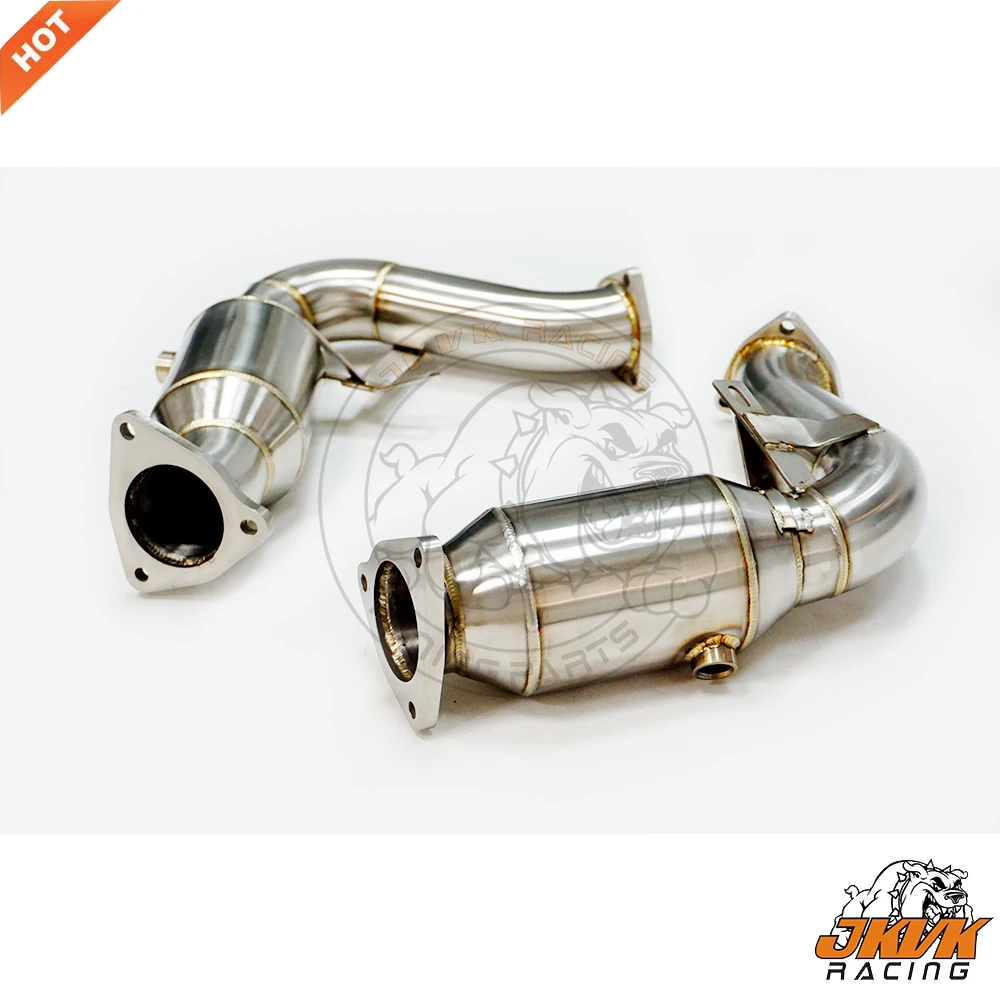 JKVK RACING Exhaust Downpipe For S4 S5 A6 A7 A8 B8 Q5 SQ5 3.0 TFSI 2009-2017 200 Cell Downpipe New Design Top Grade 200 Cell