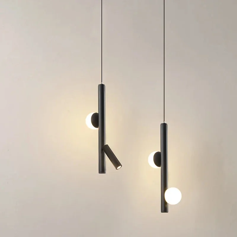 

Modern LED Pendant Lights Led Black Minimalist spot lamp Living Room Restaurant Hanging Lamp Bedroom Bedside Home Creative Lamp