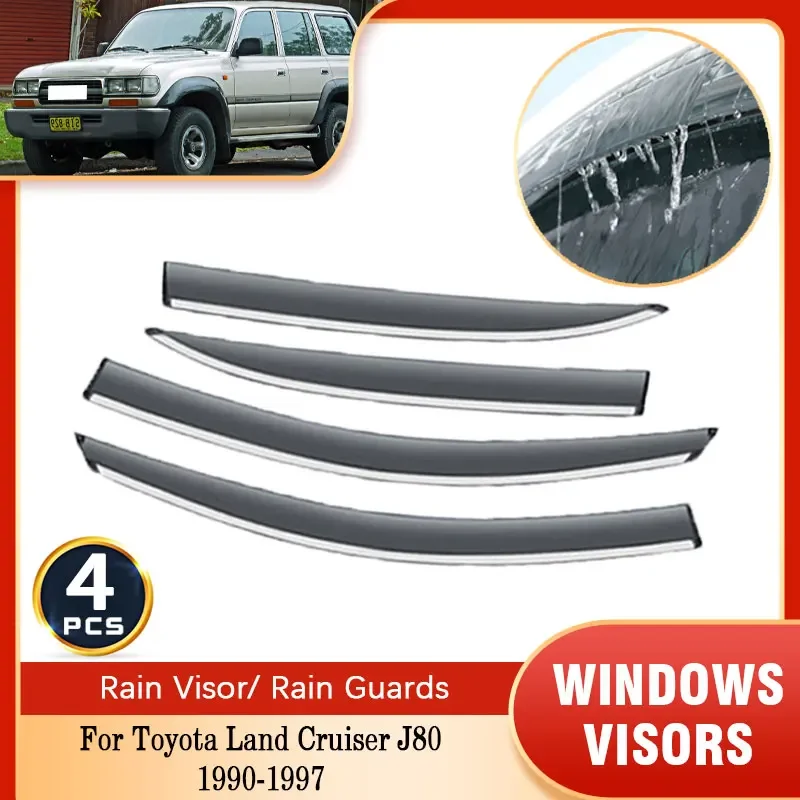 For Toyota Land Cruiser J80 1990~1997 Rain Sunshade Window Visor Windshield Deflectors Protective Cover Ventilation Accessories