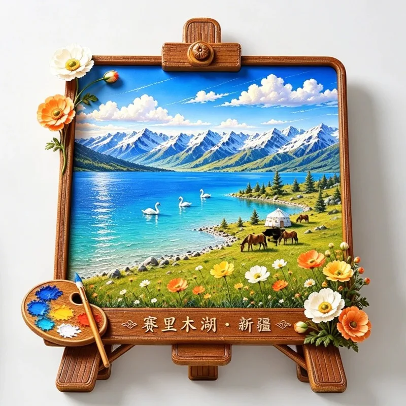 

China Travel Souvenirs Xinjiang Metal Fridge Magnets Yunnan Dali Ruili Wenzhou Wudangshan Weihai Yili Fridge Stickers Gifts