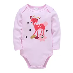 Long Sleeve Baby Girls Bodysuit 100% Cotton Cute Print Clothes 0-12M Infant Jumpsuit ropa bebe Clothing