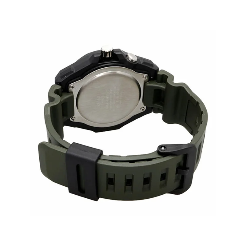 ساعة كاسيو للرجال، ساعة رياضية خارجية عصرية مقاومة للماء، ساعة كوارتز للرجال بمؤشر قرص أخضر مضيء