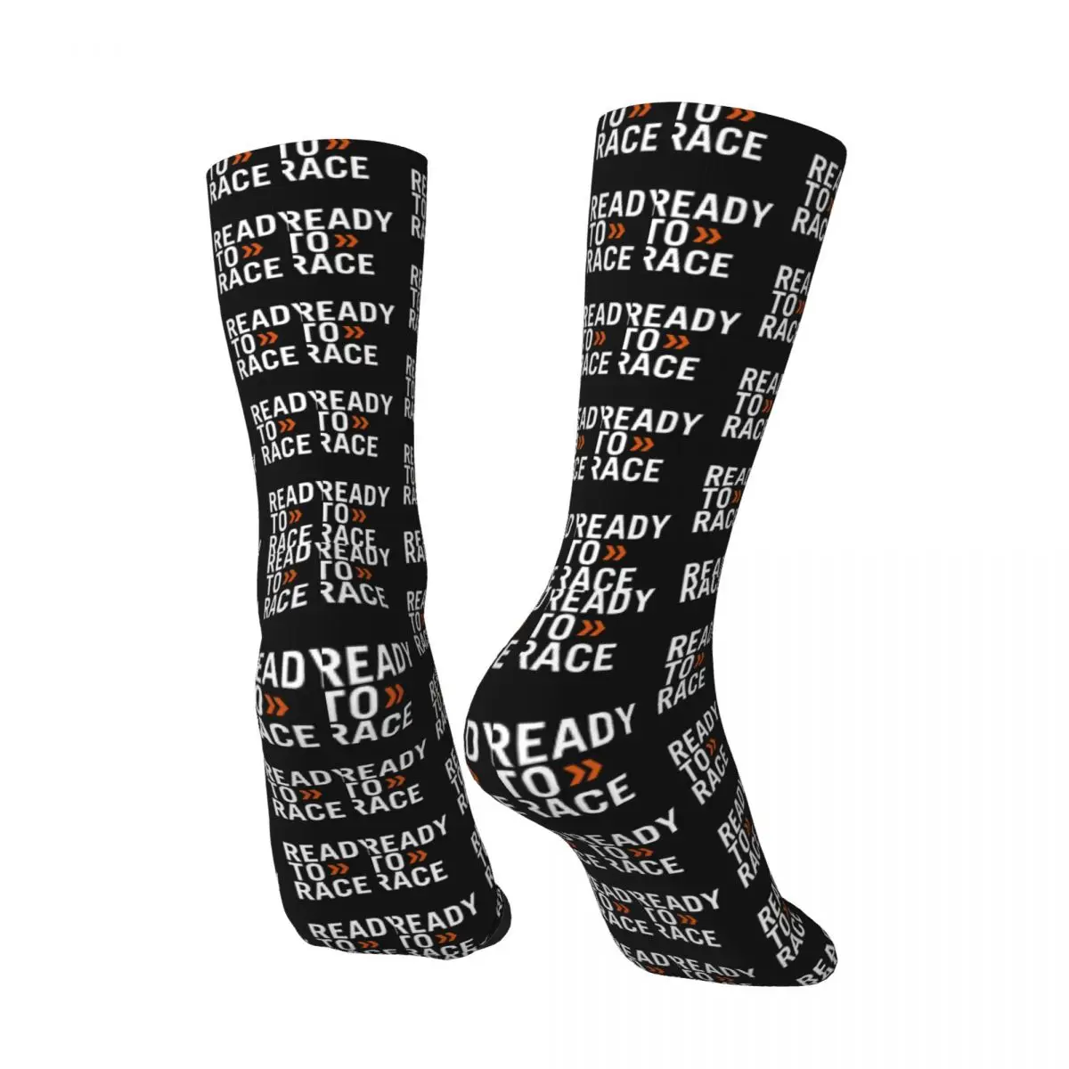 Funny Crazy Sock for Men KTM Merchandise Hip Hop Harajuku Ready To Race Happy Seamless Pattern Printed Boy Crew compression Sock