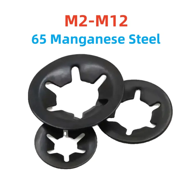 65mn Steel  External Circlip M2 M2.5 M3 M4 M5 M6 M8 M10 M12  Self-Locking Retaining Clip Push On Shaft Bearing Snap Ring Washer