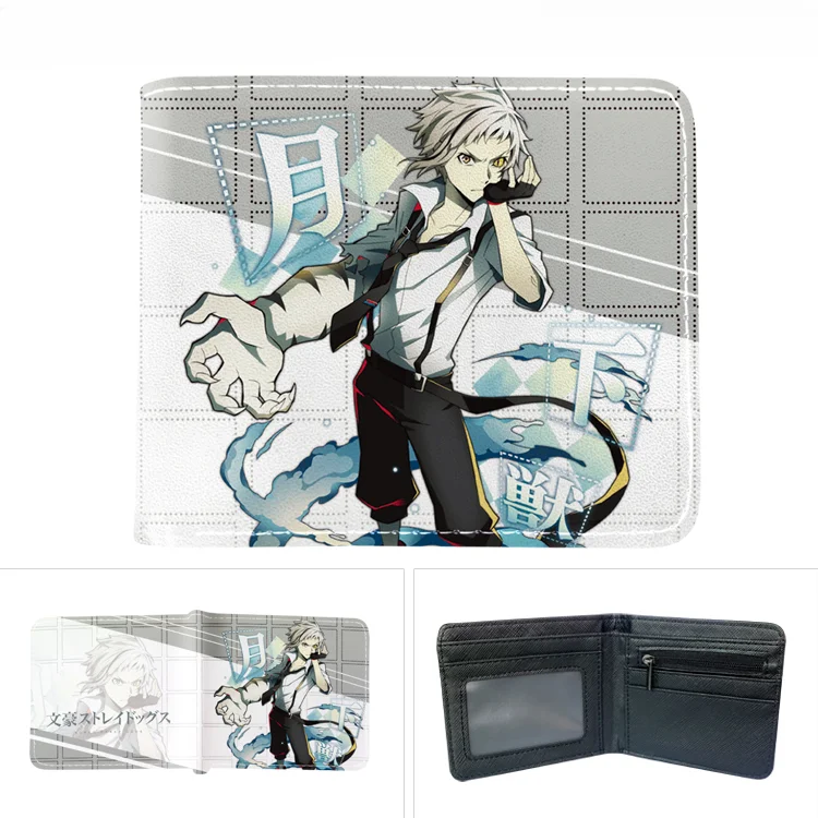 Anime Wallet of Bungo Stray Dogs Nakajima Atsushi Short Bilfold Purse Clip Wallet for Boys Girls Trendy Gift