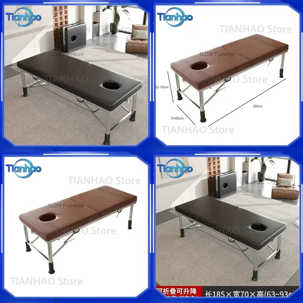 Professional Folding Manicure Bed for Clinic Tanning and Massage Portable Aesthetic Massage Table Salon Furniture for Modern