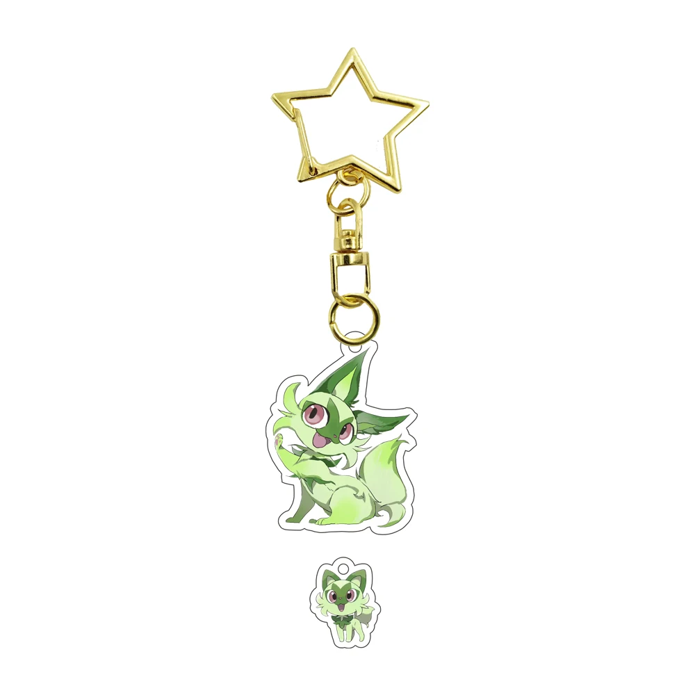

Акриловый брелок для Mimikyu Venomoth Mismagius Sprigatito Volcarona Ponyta, аниме, брелок для ключей, сумка, подвеска, украшение, брелок для ключей, подарок